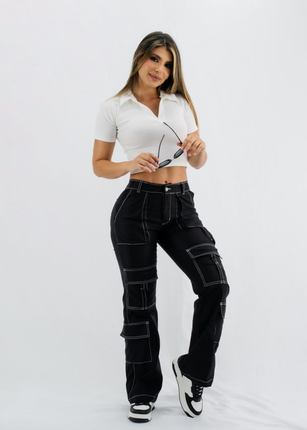 PANTALÓN CARGO FATIMA – NEGRO