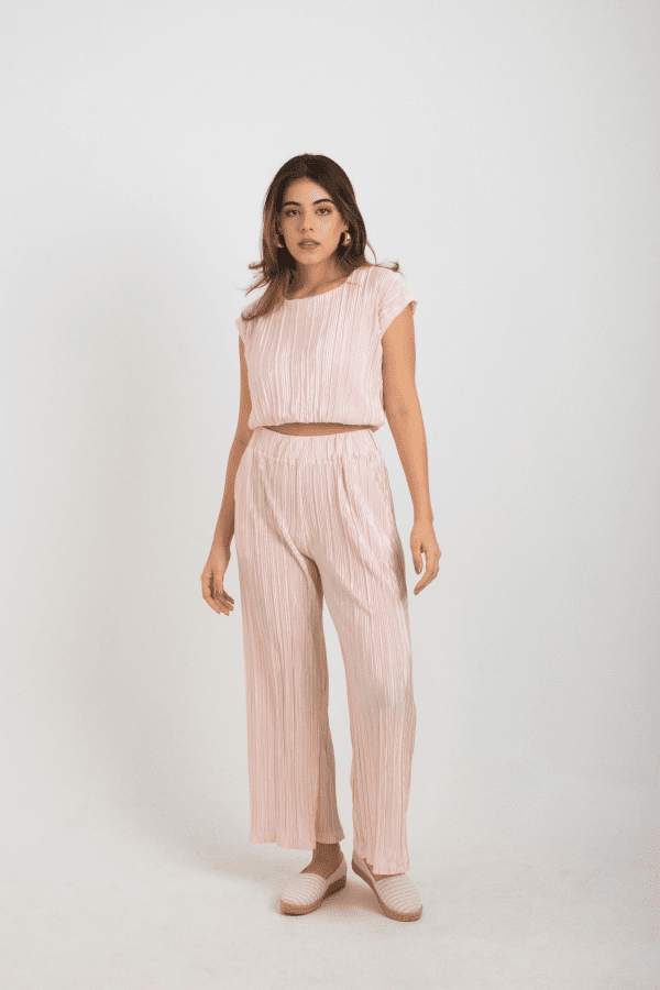 Set plisado Elida – Rosado