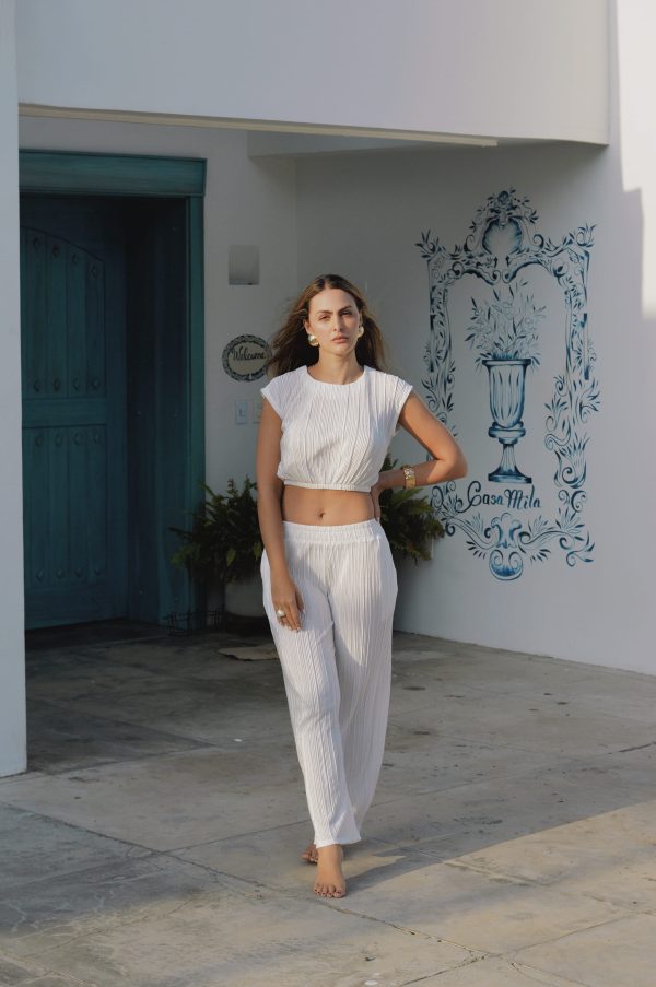 Set plisado Elida – blanco