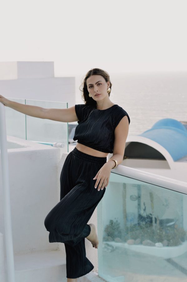 Set plisado Elida – Negro